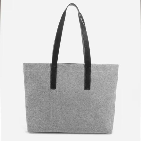 Everlane Handbags - Everlane Grey The Twill Zip Tote with Leather Handles Shoulder Bag